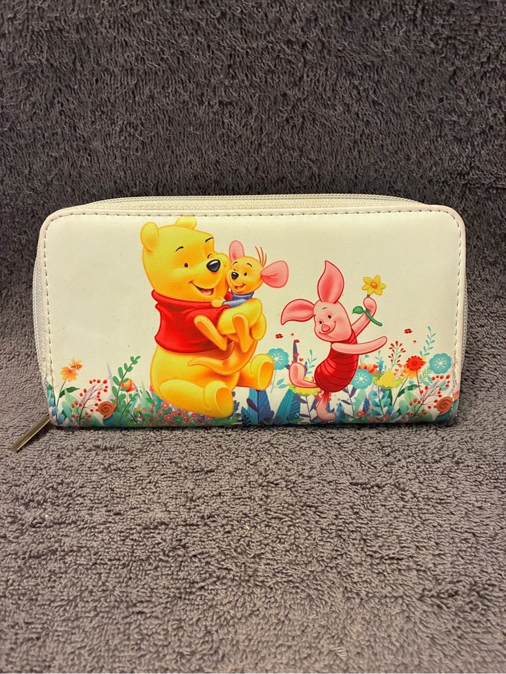 Winnie the Pooh , Roo, and Piglet Wallet with Zipper and Credit Card Slits